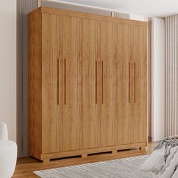 Guarda Roupa Casal 6 Portas 4 Gavetas Porto Bello Plus Cedro - Saga Decor - 2