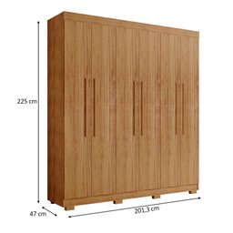 Guarda Roupa Casal 6 Portas 4 Gavetas Porto Bello Plus Cedro - Saga Decor - 4