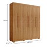 Guarda Roupa Casal 6 Portas 4 Gavetas Porto Bello Plus Cedro - Saga Decor - 4
