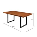 Ver imagem 6 de Conjunto Sala de Jantar Industrial 6 Cadeiras Aço Madeira Maciça Laís Preto/Castanho
