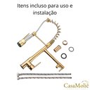 Ver imagem 6 de Torneira Cozinha Gourmet Inox Dourado C/ Monocomando