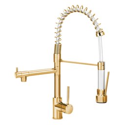 Torneira Cozinha Gourmet Inox Dourado C/ Monocomando - 1