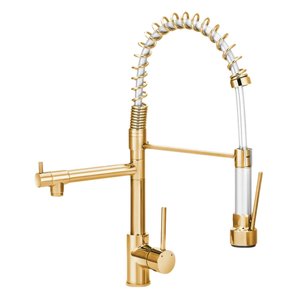 Torneira Cozinha Gourmet Inox Dourado C/ Monocomando