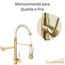 Ver imagem 3 de Torneira Cozinha Gourmet Inox Dourado C/ Monocomando