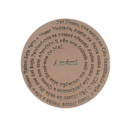 Oração Pai Nosso Mandala Redondo 30 Cm Natural - 1