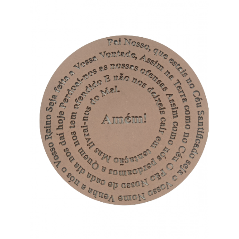 Oração Pai Nosso Mandala Redondo 30 Cm Natural Oração Pai Nosso Mandala Redondo 30 Cm Natural