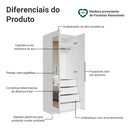 Ver imagem 3 de Guarda-Roupa Modulado 2 Portas com Espelho 4 Gavetas 1 Cabideiro Branco Neo Madesa
