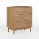 Ver mais imagens de Cômoda Kaki 3 Gavetas 100% MDF Pés de Madeira 80 cm X 45 cm Tauari