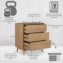 Ver imagem 6 de Cômoda Kaki 3 Gavetas 100% MDF Pés de Madeira 80 cm X 45 cm Tauari