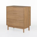 Ver imagem 7 de Cômoda Kaki 3 Gavetas 100% MDF Pés de Madeira 80 cm X 45 cm Tauari
