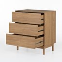 Ver imagem 2 de Cômoda Kaki 3 Gavetas 100% MDF Pés de Madeira 80 cm X 45 cm Tauari