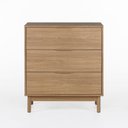 Ver imagem 1 de Cômoda Kaki 3 Gavetas 100% MDF Pés de Madeira 80 cm X 45 cm Tauari