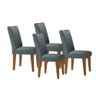 Cadeira Sala de Jantar Londrina Madeira Kit 4 Un Capuccino - Veludo Grafite - Rufato - 1