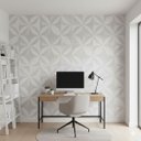 Ver imagem 4 de Papel de Parede Adesivo Folhas Pvc Cinza Lavável 5m Decorativo