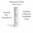 Ver imagem 3 de Papel de Parede Adesivo Folhas Pvc Cinza Lavável 5m Decorativo