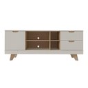Ver imagem 5 de Rack Off White/carvalho Para Tv Até 60" 04 Portas 02 Gavetas