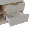 Ver imagem 3 de Rack Off White/carvalho Para Tv Até 60" 04 Portas 02 Gavetas