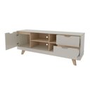 Ver imagem 4 de Rack Off White/carvalho Para Tv Até 60" 04 Portas 02 Gavetas