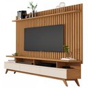 Ver imagem 2 de Rack com Painel para Tv até 72 Polegadas Vivare Wood Classic 3 Gavetas Off White/nature - Giga Móvei