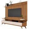 Rack com Painel para Tv até 72 Polegadas Vivare Wood Classic 3 Gavetas Off White/nature - Giga Móvei - 2