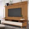 Rack com Painel para Tv até 72 Polegadas Vivare Wood Classic 3 Gavetas Off White/nature - Giga Móvei - 1