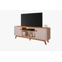 Ver imagem 1 de Rack Oslo 1,80m Ideal para Tv até 70'' Detalhes Curvo e Pés em Madeira Maciça:off / Cinamomo