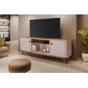 Ver imagem 3 de Rack Oslo 1,80m Ideal para Tv até 70'' Detalhes Curvo e Pés em Madeira Maciça:off / Cinamomo