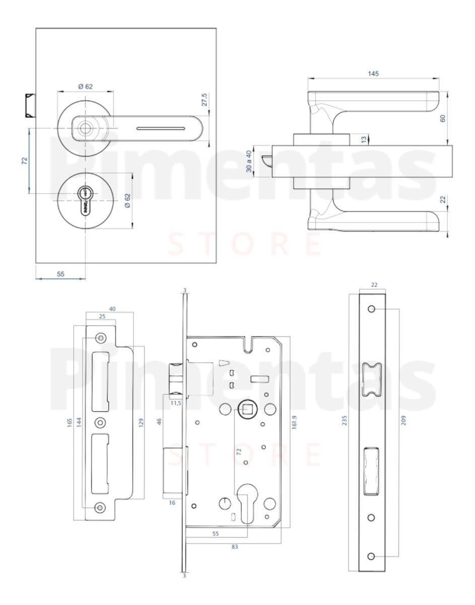 Fechadura Eletrônica Digital Papaiz Sl135 Biometria Preta - 5