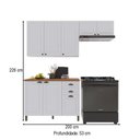 Ver imagem 4 de Cozinha Compacta Bariloche 8 Portas 2 Gavetas com Tampo e Pés 100% MDF Branco - Indékes