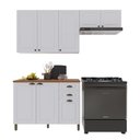 Ver imagem 1 de Cozinha Compacta Bariloche 8 Portas 2 Gavetas com Tampo e Pés 100% MDF Branco - Indékes