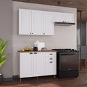 Ver imagem 2 de Cozinha Compacta Bariloche 8 Portas 2 Gavetas com Tampo e Pés 100% MDF Branco - Indékes