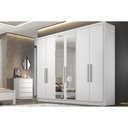 Ver imagem 1 de Guarda Roupa 6 Portas (2 C/ Espelho) e 8 Gavetas Rizon/linea Plus Neve - Novo Horizonte