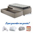 Ver imagem 2 de Base Box Cama Viúva Sapateira Linho Bege e Colchão Adapto Ecoflex 120x203