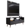 Rack Sienna com Painel P/ Tv até 50 Polegada Preto - Vallisa Decor - 1