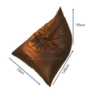 Ver imagem 2 de Puff Pera Triangular Corino Cheio Conforto Almofadão Gigante Hall de Entrada Eventos - Marrom