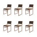Ver imagem 1 de Kit 6 Cadeiras Industrial Isa Veludo Marrom Base Cobre para Mesa Sala Cozinha - Cobre/marrom