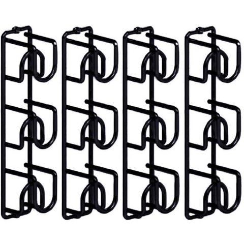 Kit 4 Mini Adega Cube para 3 Garrafas de Parede para Vinho Espumante Aramada Preta Suporte