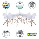 Ver imagem 6 de Conjunto Jantar Mesa Redonda Vidro 90Cm Com 4 Poltronas Brancas Ferro Cobre Cor: Preto