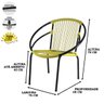 Conjunto 3 Cadeiras Eclipse de Área, Fibra Sintética, Varanda, Artesanal Amarelo - PANERO 15 - 3