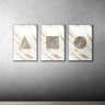 Kit Placas Quadros Decorativos 3 Pçs Mdf 20x30 Forma Mármore - 6