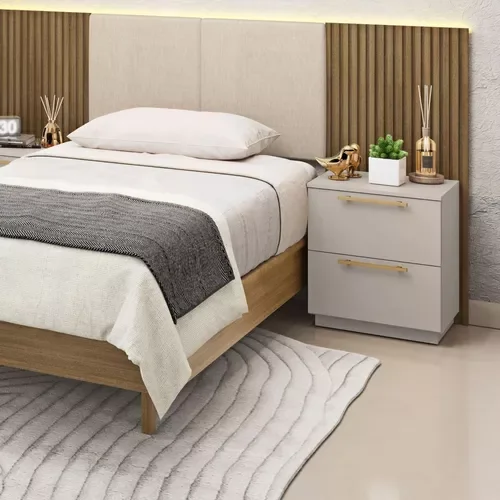 Ver imagem 2 de Mesa de Cabeceira 2 Gavetas 50cm Dubai - Vlr Móveis: Fendi