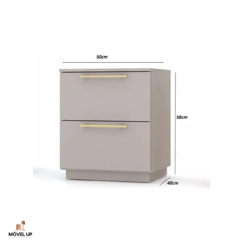 Mesa de Cabeceira 2 Gavetas 50cm Dubai - Vlr Móveis: Fendi - 5