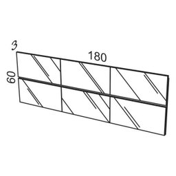 Cabeceira de Barra para Cama de Casal com Espelho 180cm Dalla Costa - 2 Cabeceira de Barra para Cama de Casal com Espelho 180cm Dalla Costa - 2