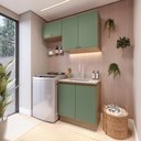 Ver imagem 1 de Lavanderia Modulada Kappesberg Celeste 3 Peças Nogueira/verde 140cm