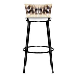 2 Banquetas Alta Para Cozinha Ratan Hawai Cappuccino Premium  - 5