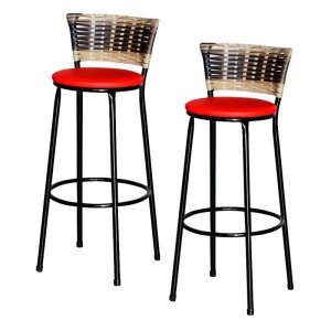 2 Banquetas Alta Para Cozinha Ratan Hawai Cappuccino Premium 