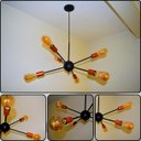 Ver imagem 3 de Luminária Pendente Modelo Sputinik 06 Hastes - Moderno Elegante Ideal para Sala, Quarto Preto Cobre