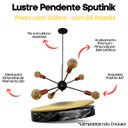Ver imagem 2 de Luminária Pendente Modelo Sputinik 06 Hastes - Moderno Elegante Ideal para Sala, Quarto Preto Cobre