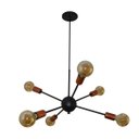 Ver imagem 1 de Luminária Pendente Modelo Sputinik 06 Hastes - Moderno Elegante Ideal para Sala, Quarto Preto Cobre