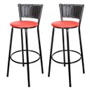 Ver imagem 1 de Banquetas Para Cozinha Preto 2Un Assento Vermelho